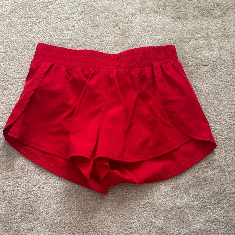 Women's Red Athletic Shorts